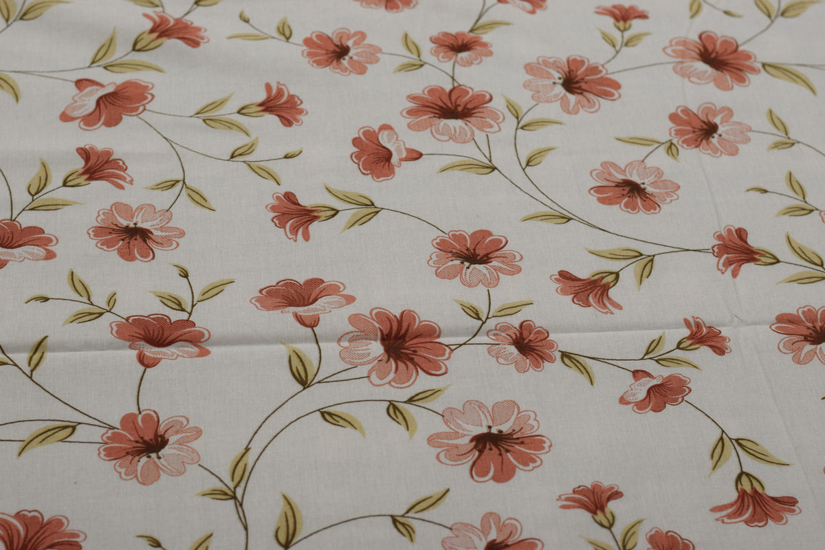 Queen Size Cotton Blend Floral Printed Bedsheet – 90 x 100 Inches