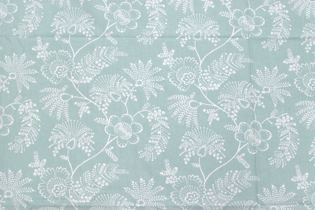 Mint Green Floral Queen Size Bedsheet with 2 Pillow Covers - View 2 - Floral - Nushio
