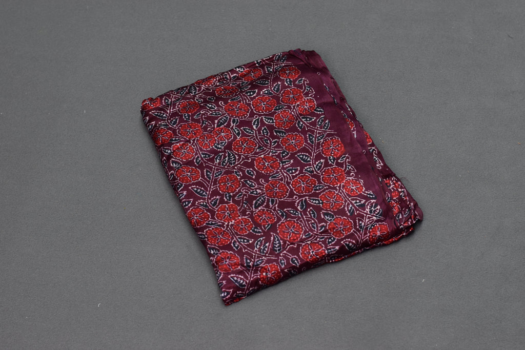 Wine Blossom Modal Silk Churidar Material Set