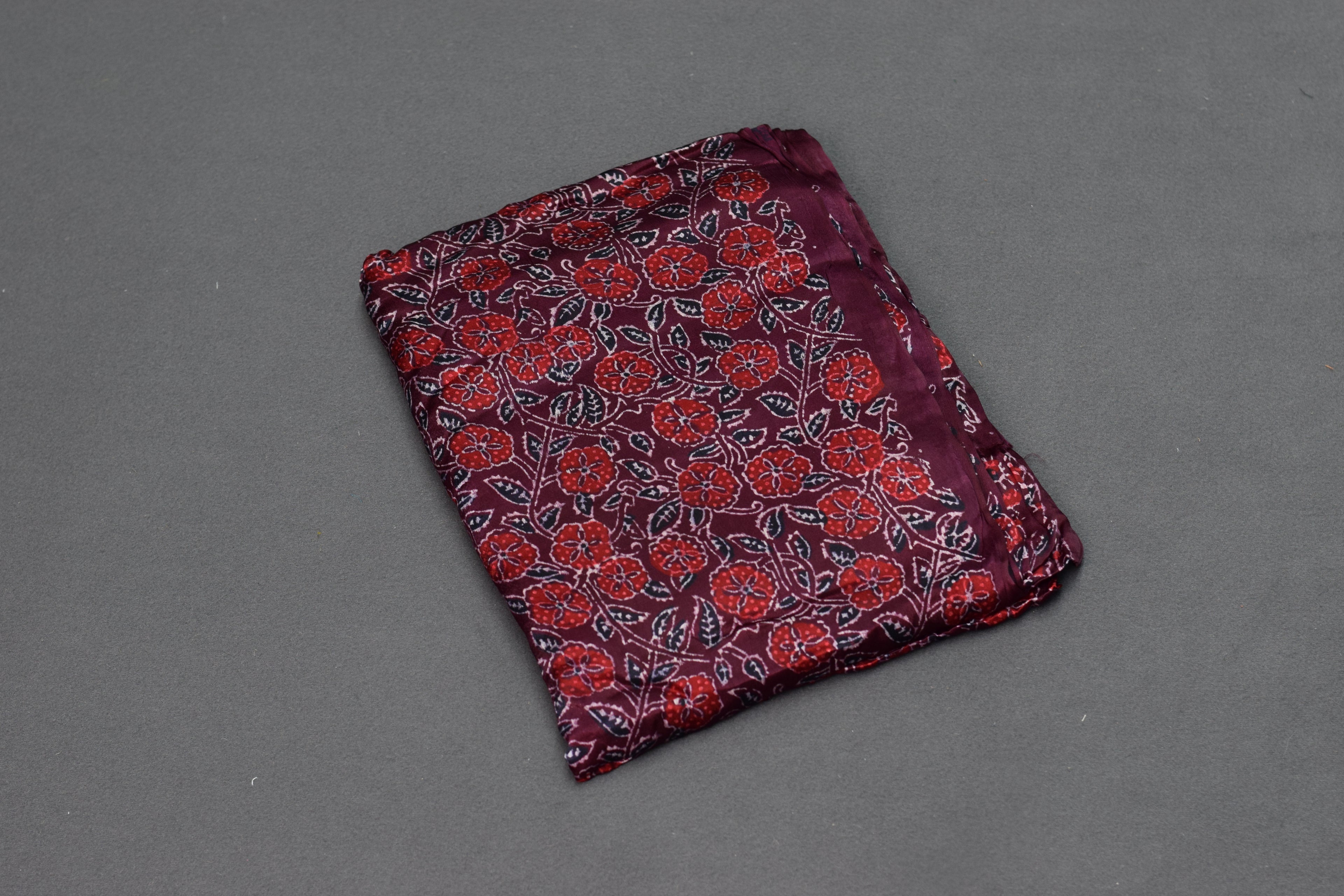 Wine Blossom Modal Silk Churidar Material Set