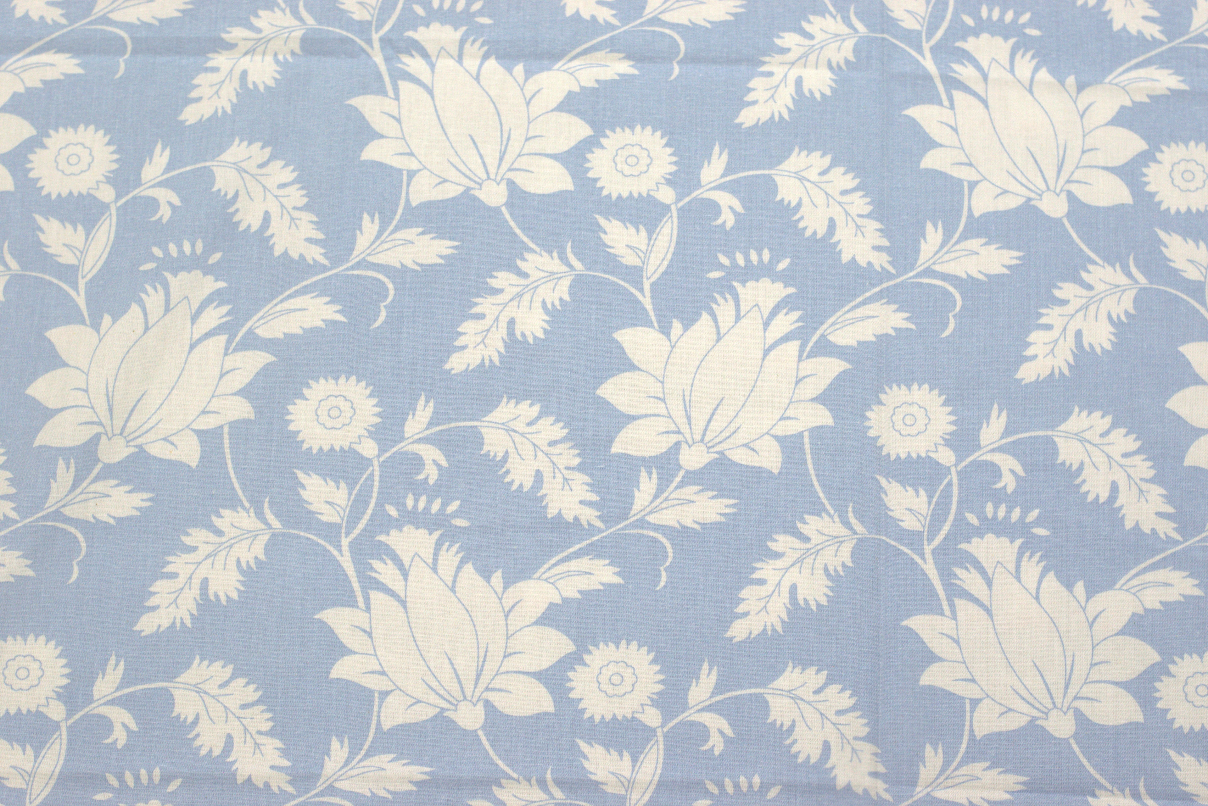 Sky Blue Floral Queen Size Bedsheet with 2 Pillow Covers – Soft &amp; Elegant Printed Bed Sheet