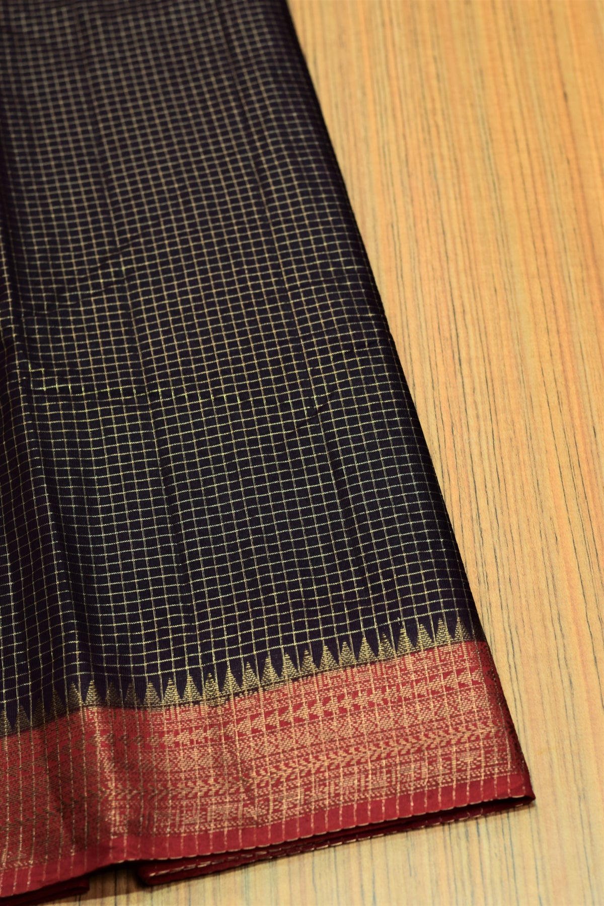 Deep Purple Semi Banarasi Saree with Contrasting Maroon Zari – Nushio by Pulpel