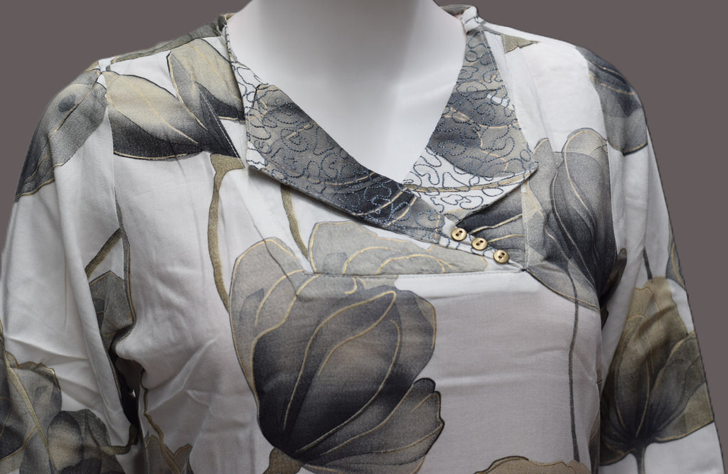 Misty Flora Printed Women’s Kurta Top – Soft Elegant Casual Wear