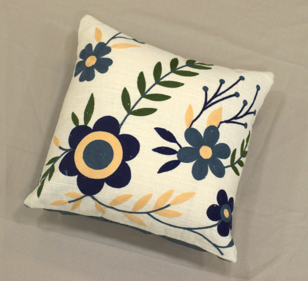 Set of 5 Floral Cotton Cushion Covers 16x16 Inch – Elegant Decorative Throw Pillow Covers