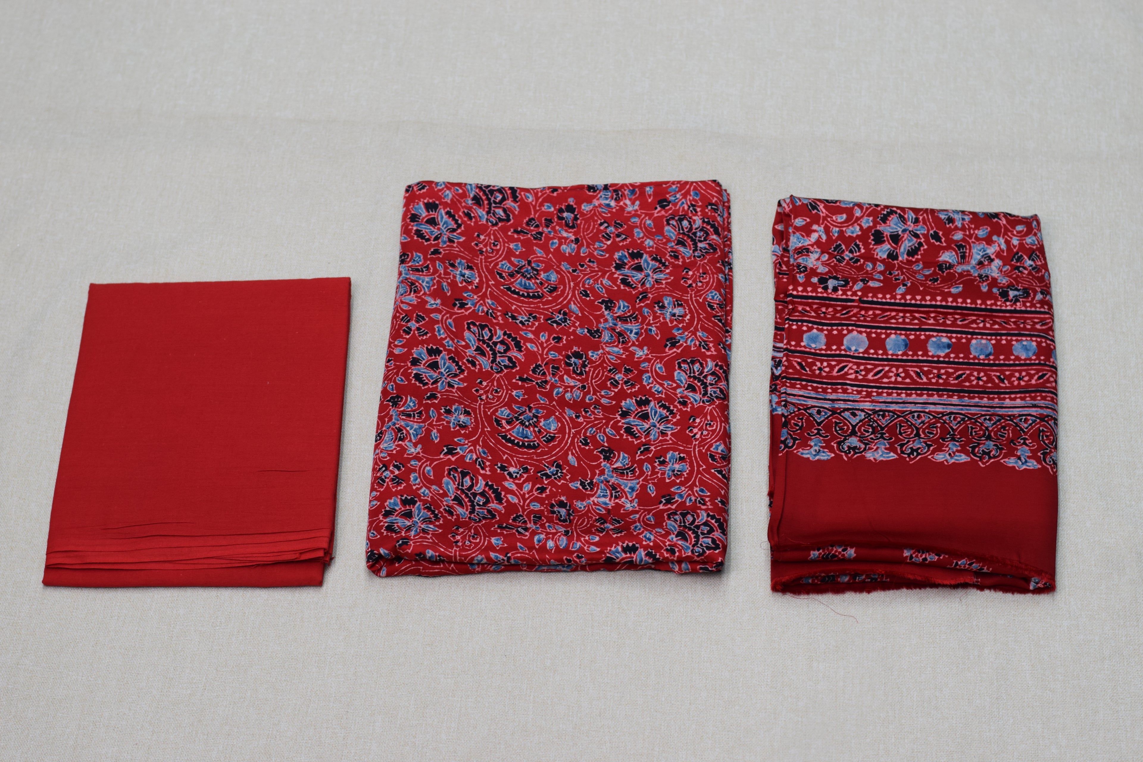 Ruby Blossom Modal Silk Churidar Material Set