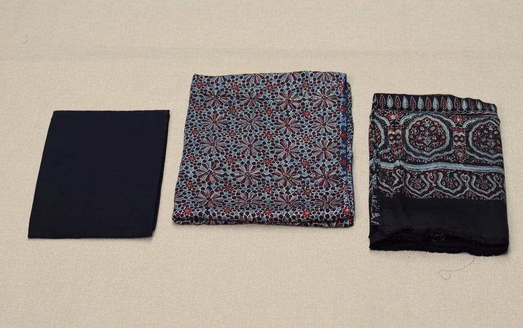 Midnight Mosaic Modal Silk Churidar Material Set