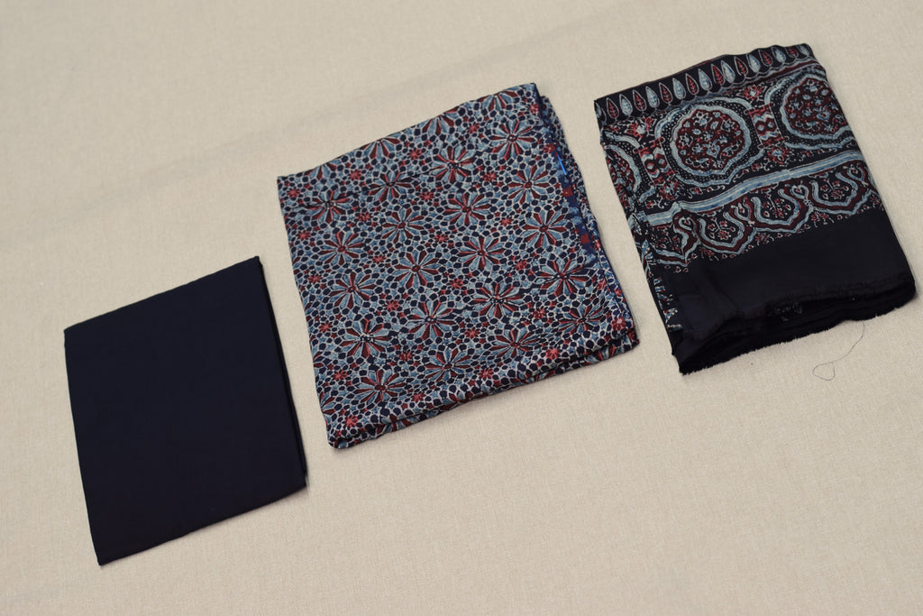 Midnight Mosaic Modal Silk Churidar Material Set