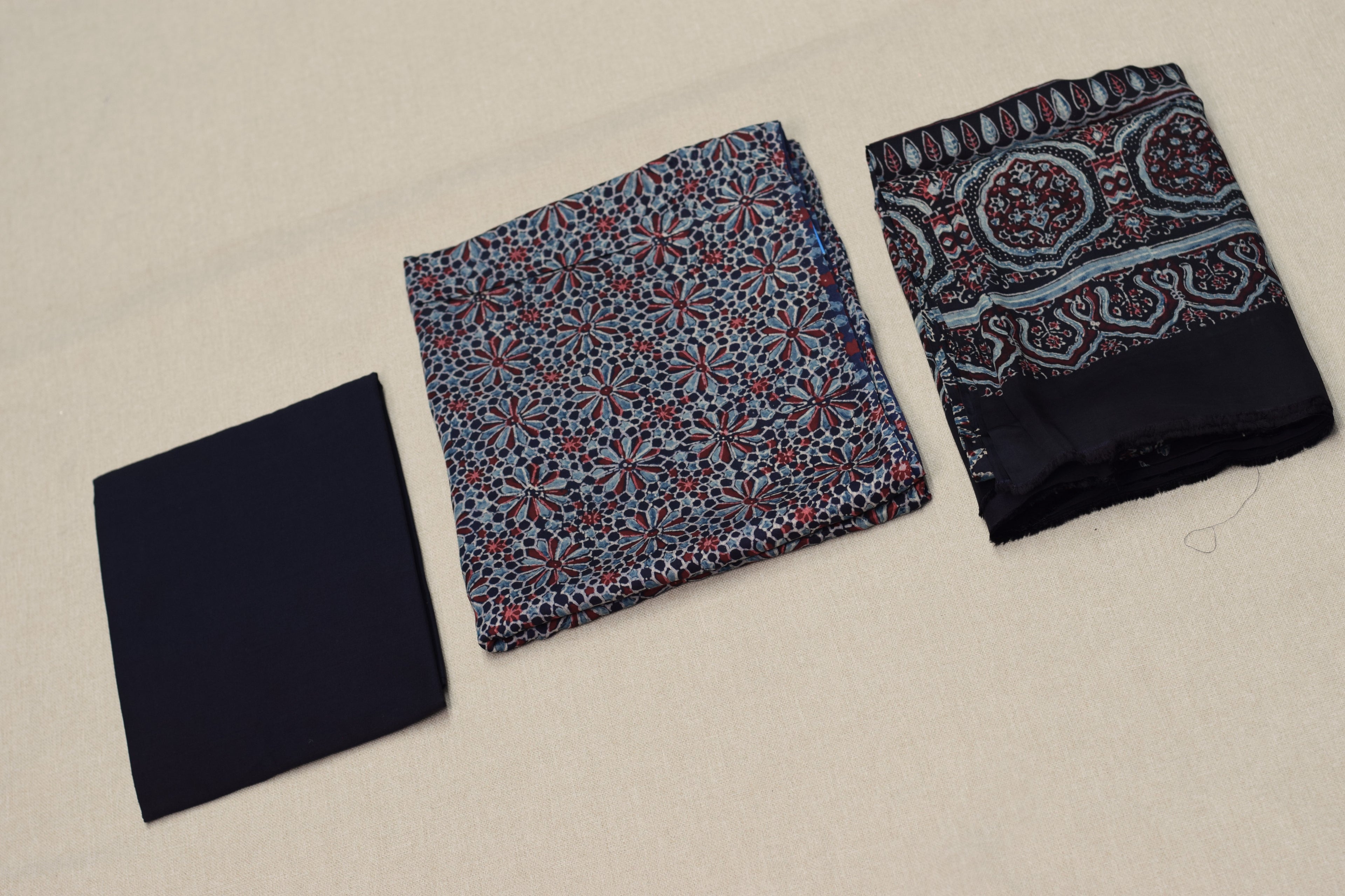Midnight Mosaic Modal Silk Churidar Material Set