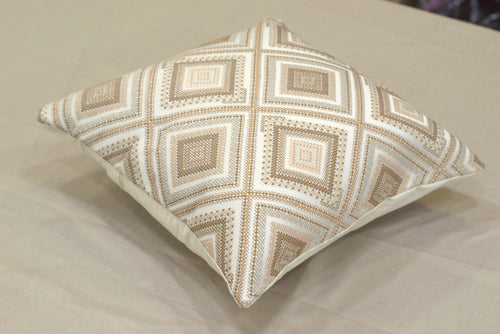 Beige Geometric Diamond Cushion Cover Set - 16x16 Inches - View 2 - Nushio