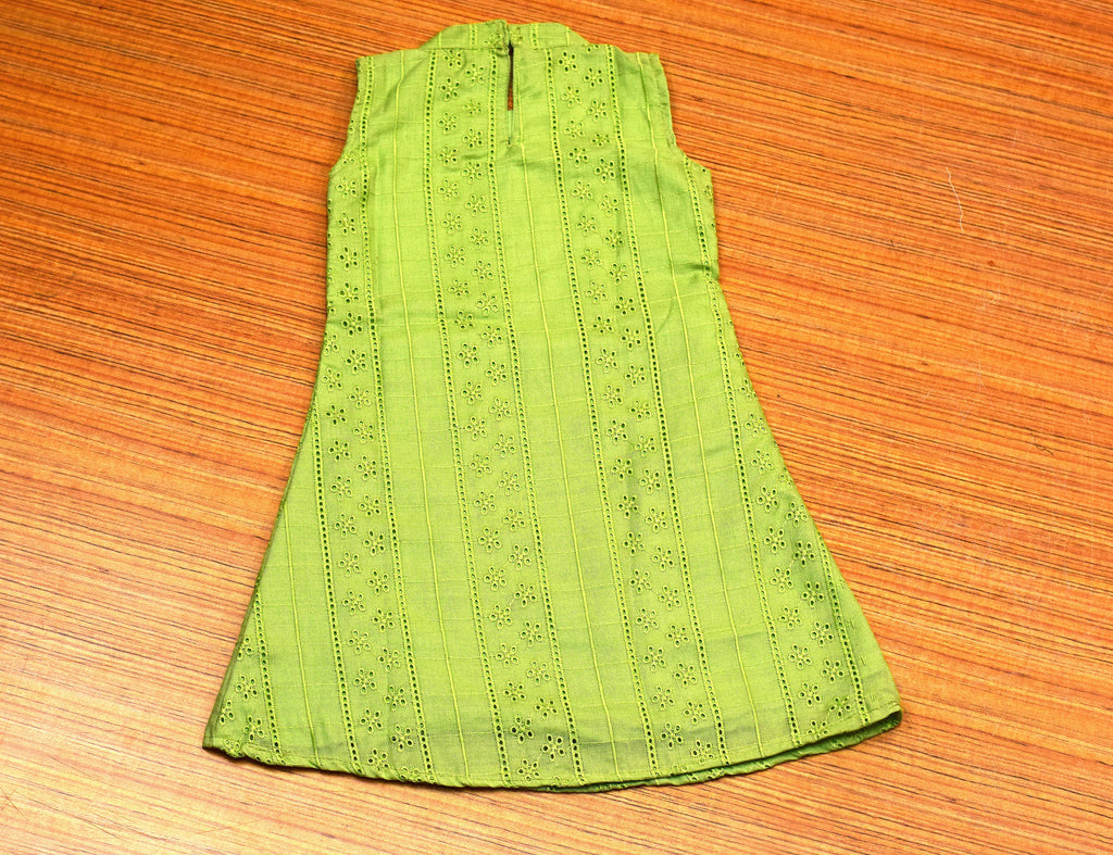 Girls Green Cotton Hakoba Frock with Halter Neck Pattern – Nushio by Pulpel
