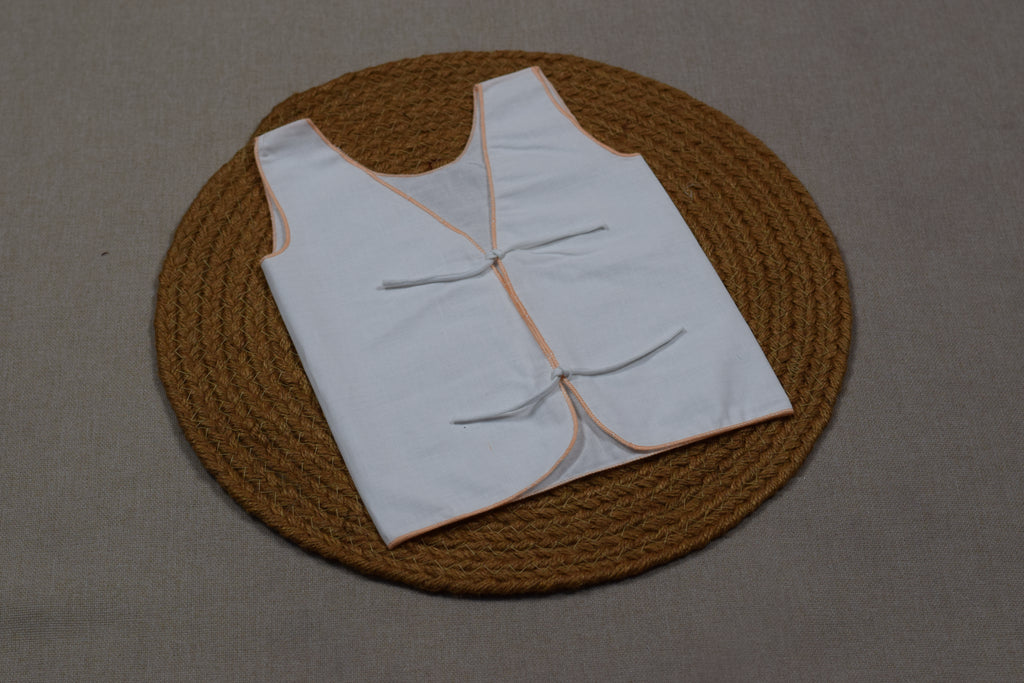 Kids Cotton Inner Vest (Kutti Uduppu) – Sleeveless Tie-Up Undershirt (Pack of 3)
