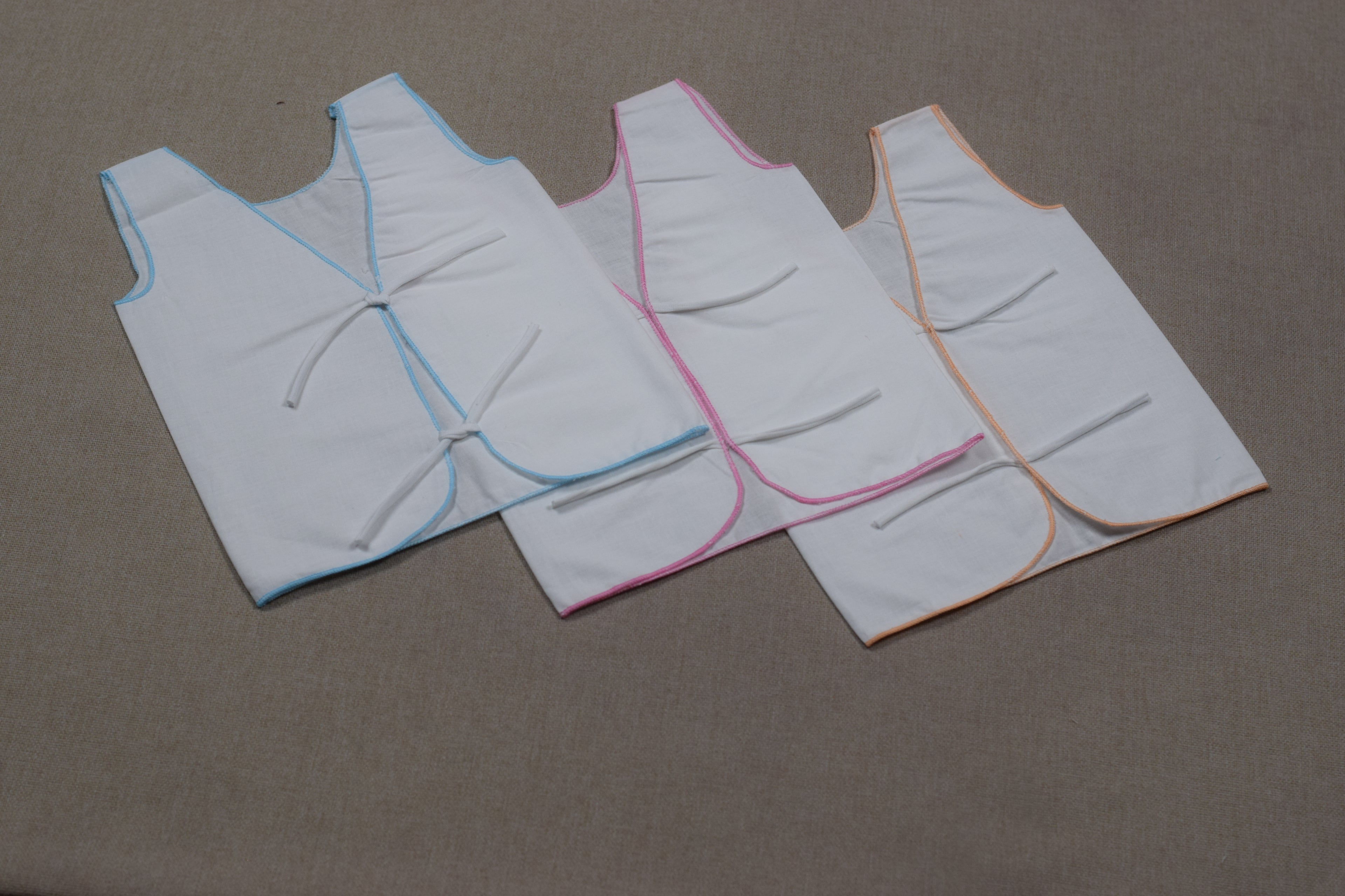 Kids Cotton Inner Vest (Kutti Uduppu) – Sleeveless Tie-Up Undershirt (Pack of 3)