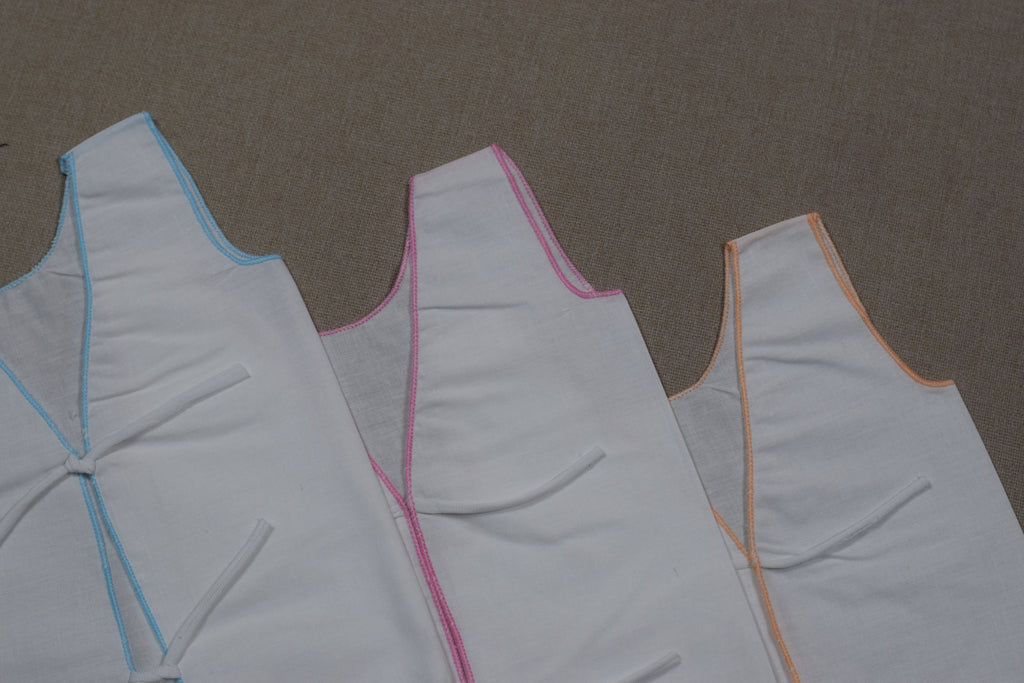 Kids Cotton Inner Vest (Kutti Uduppu) – Sleeveless Tie-Up Undershirt (Pack of 3)