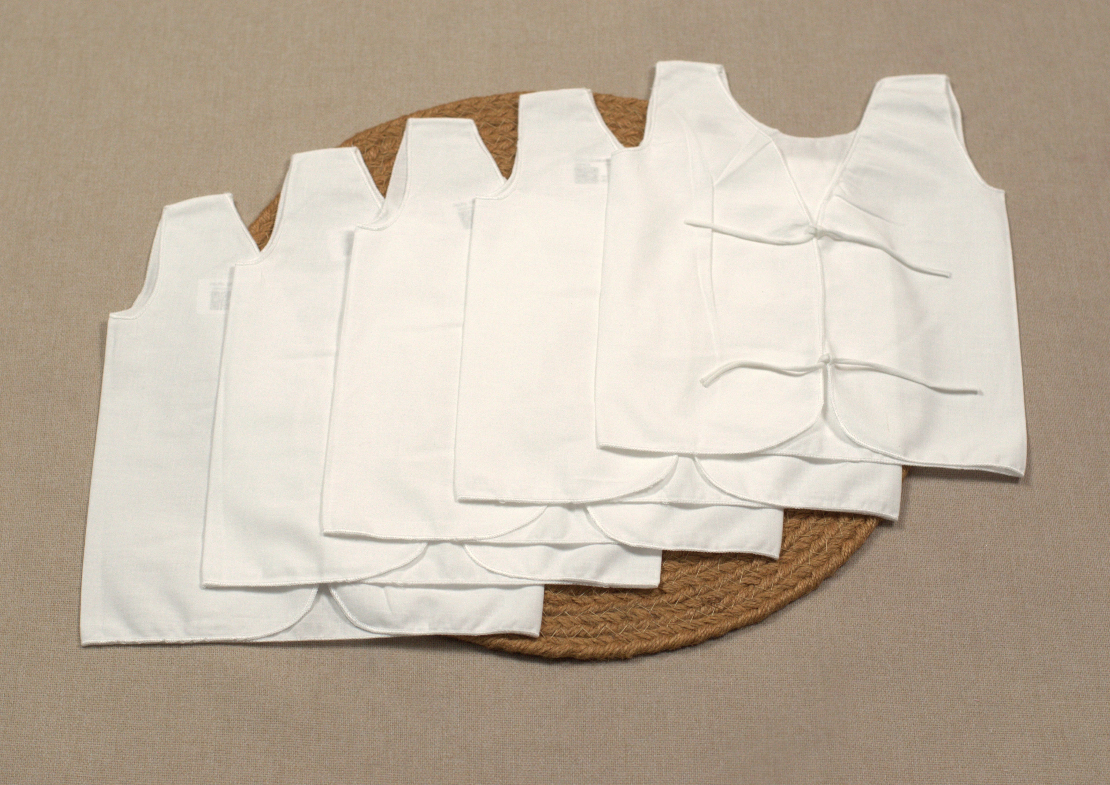 Kids White Cotton Kutti Uduppu Set (Pack of 5) | Soft Traditional Innerwear for Boys & Girls