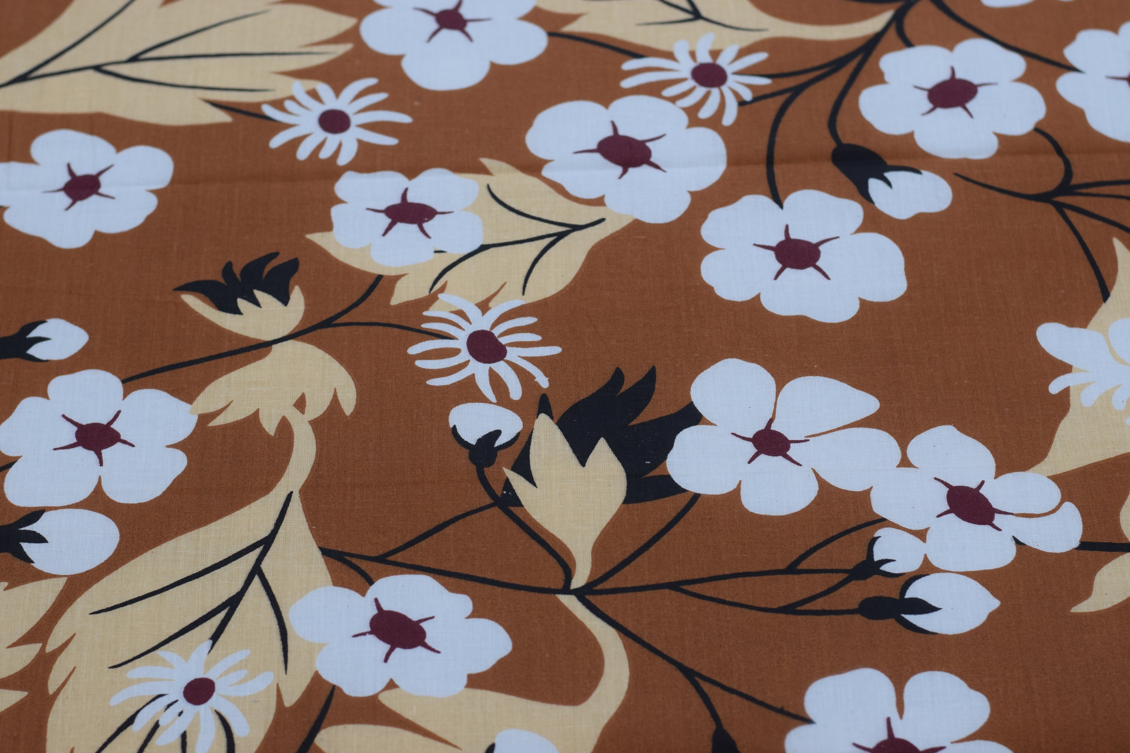 Autumn Bloom Floral Queen Size Cotton Bedsheet with Pillow Covers