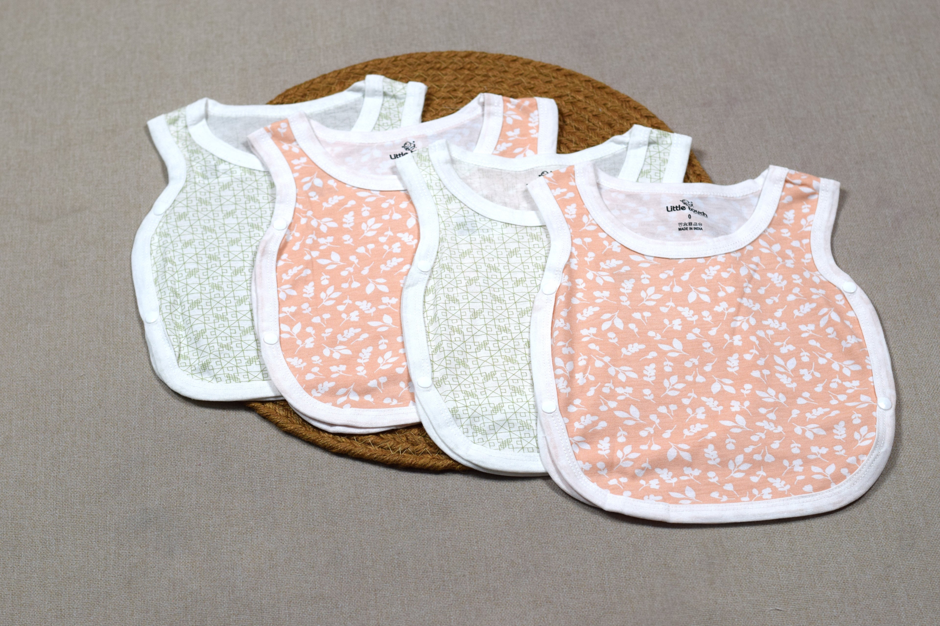 Little Touch Baby Kutti Uduppu Set of 4 – Soft Cotton Sleeveless Newborn Jabla |