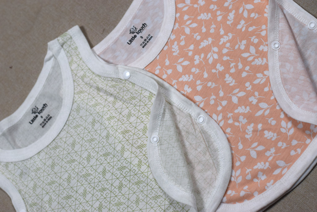 Little Touch Baby Kutti Uduppu Set of 4 – Soft Cotton Sleeveless Newborn Jabla |