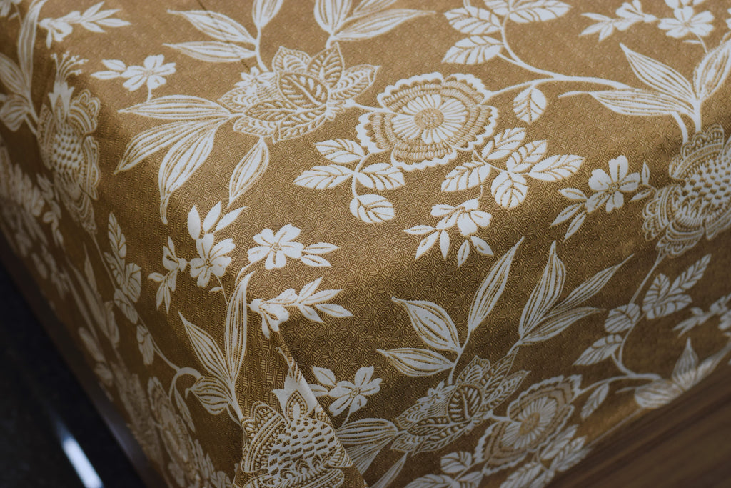 Elegant Floral Queen Size Bedsheet with Pillow Covers – Soft Cotton Blend | Brown & White