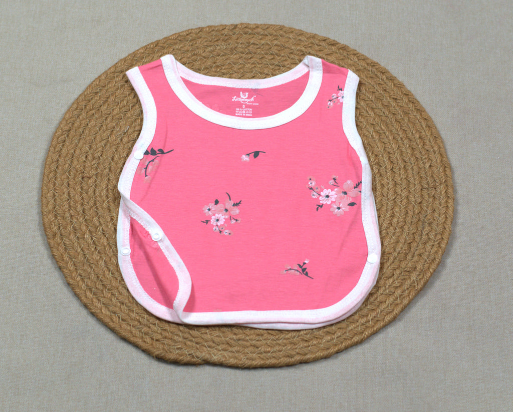 Baby Kutti Uduppu Cotton Vest Set – Pack of 5 | Soft Sleeveless Newborn Innerwear | Assorted Prints