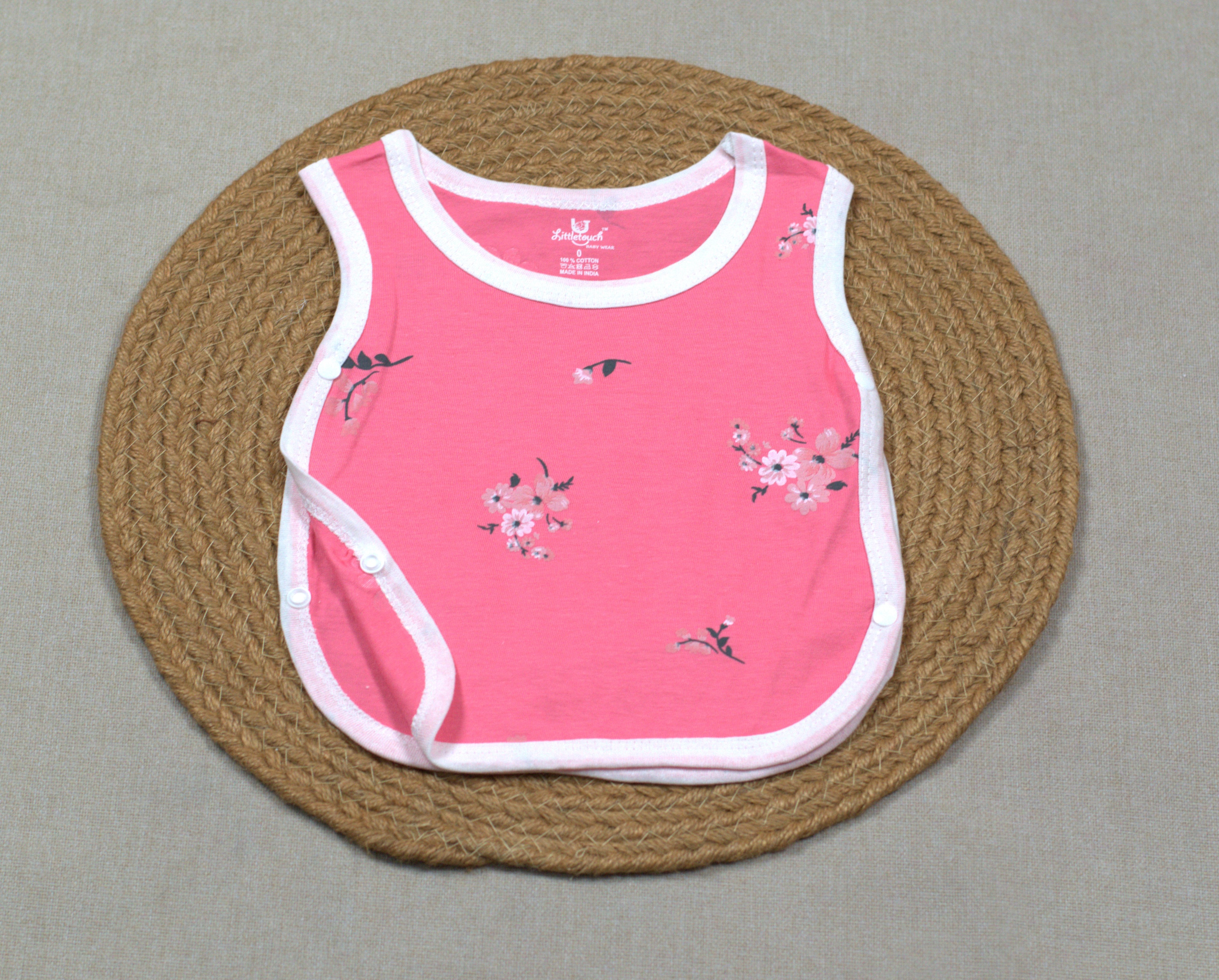 Baby Kutti Uduppu Cotton Vest Set – Pack of 5 | Soft Sleeveless Newborn Innerwear | Assorted Prints