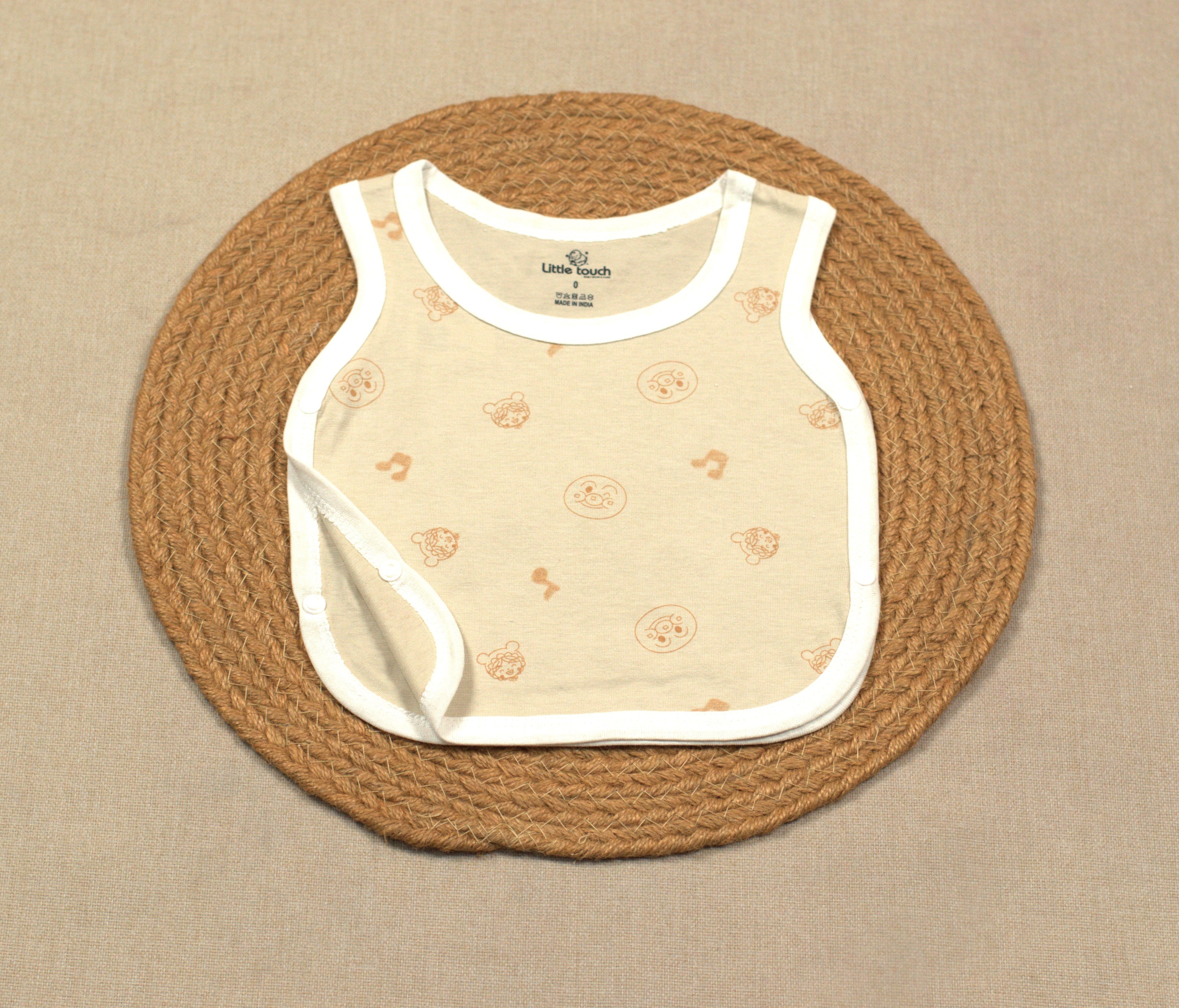 Baby Kutti Uduppu Cotton Vest Set – Pack of 5 | Soft Sleeveless Newborn Innerwear | Assorted Prints