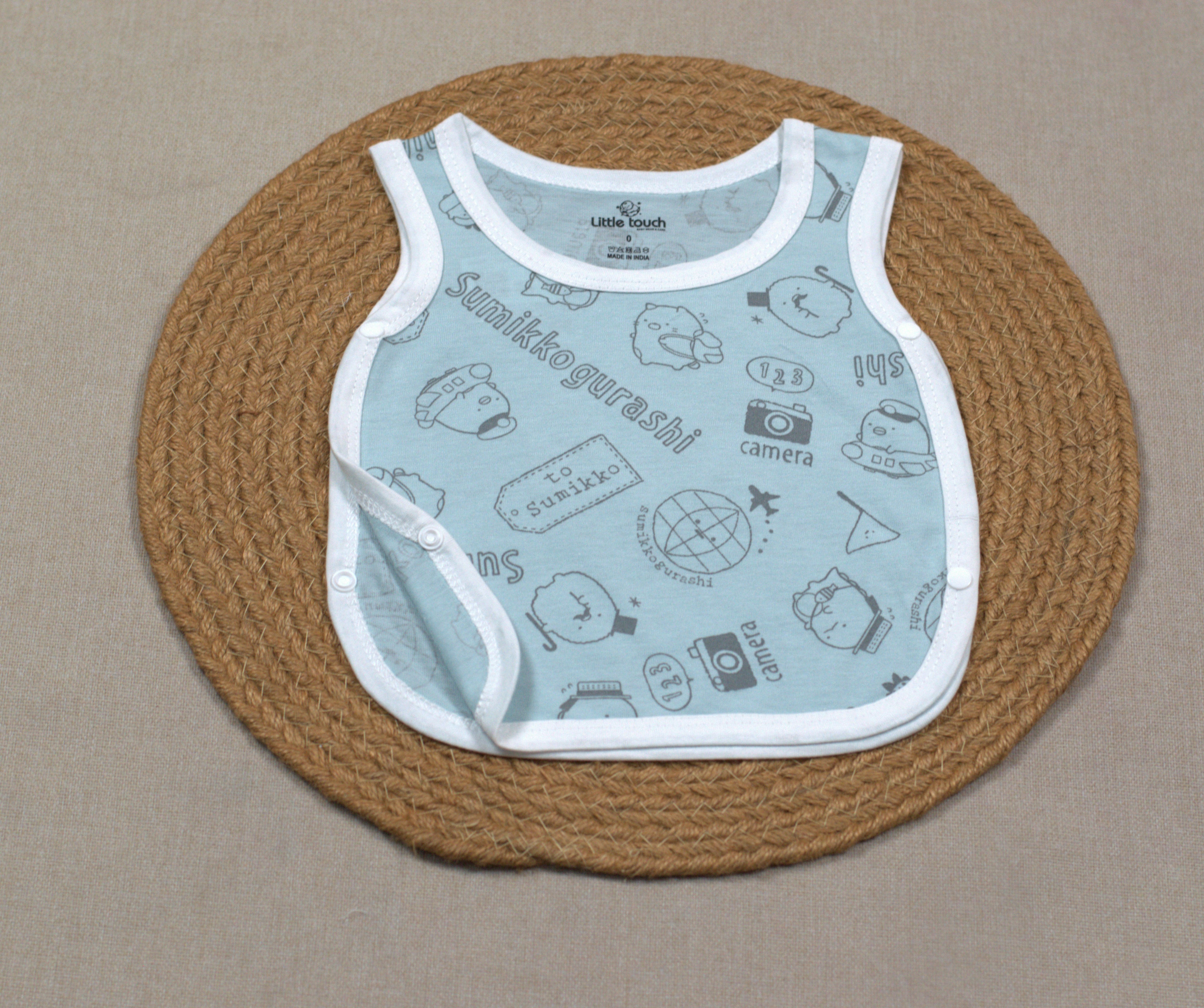 Baby Kutti Uduppu Cotton Vest Set – Pack of 5 | Soft Sleeveless Newborn Innerwear | Assorted Prints