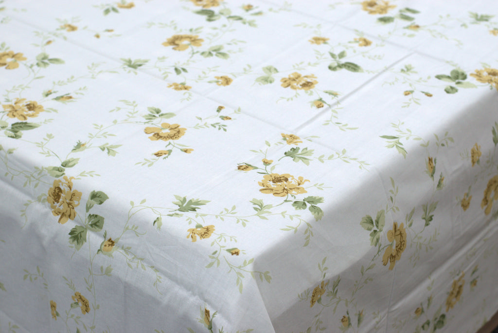 Yellow Floral Queen Size Bedsheet with Pillow Covers