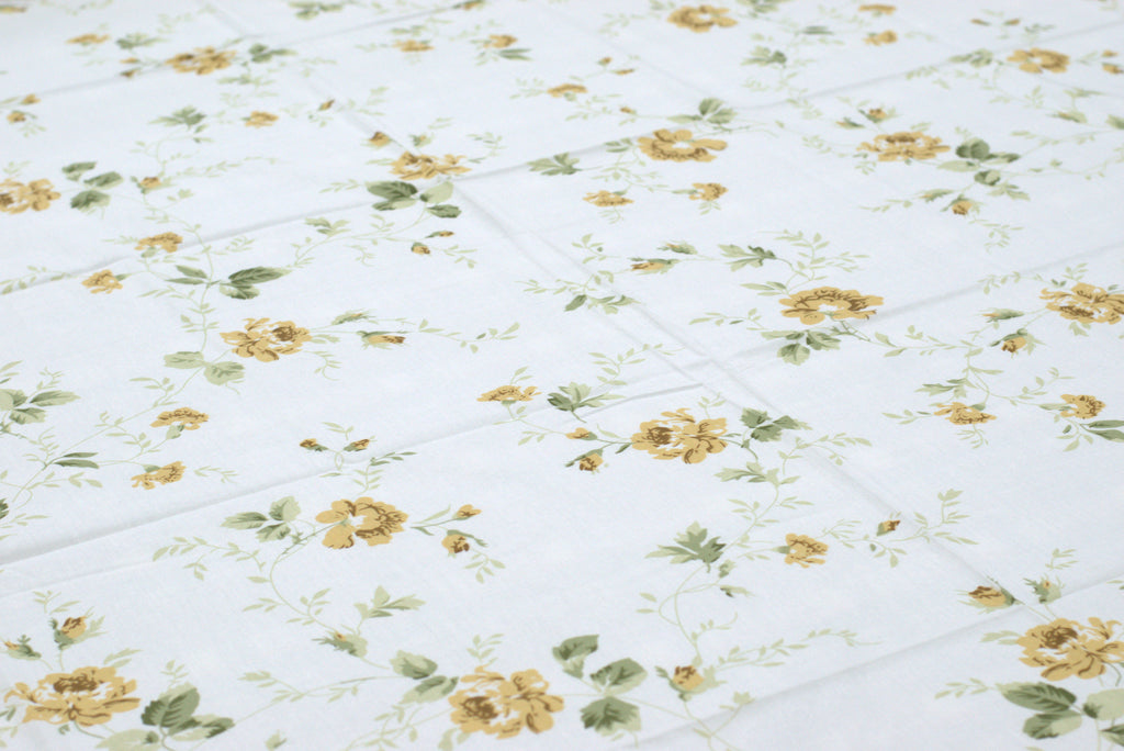 Yellow Floral Queen Size Bedsheet with Pillow Covers