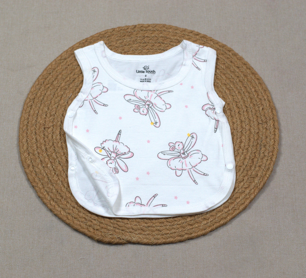 Baby Kutti Uduppu Cotton Vest Set – Pack of 5 | Soft Sleeveless Newborn Innerwear | Assorted Prints