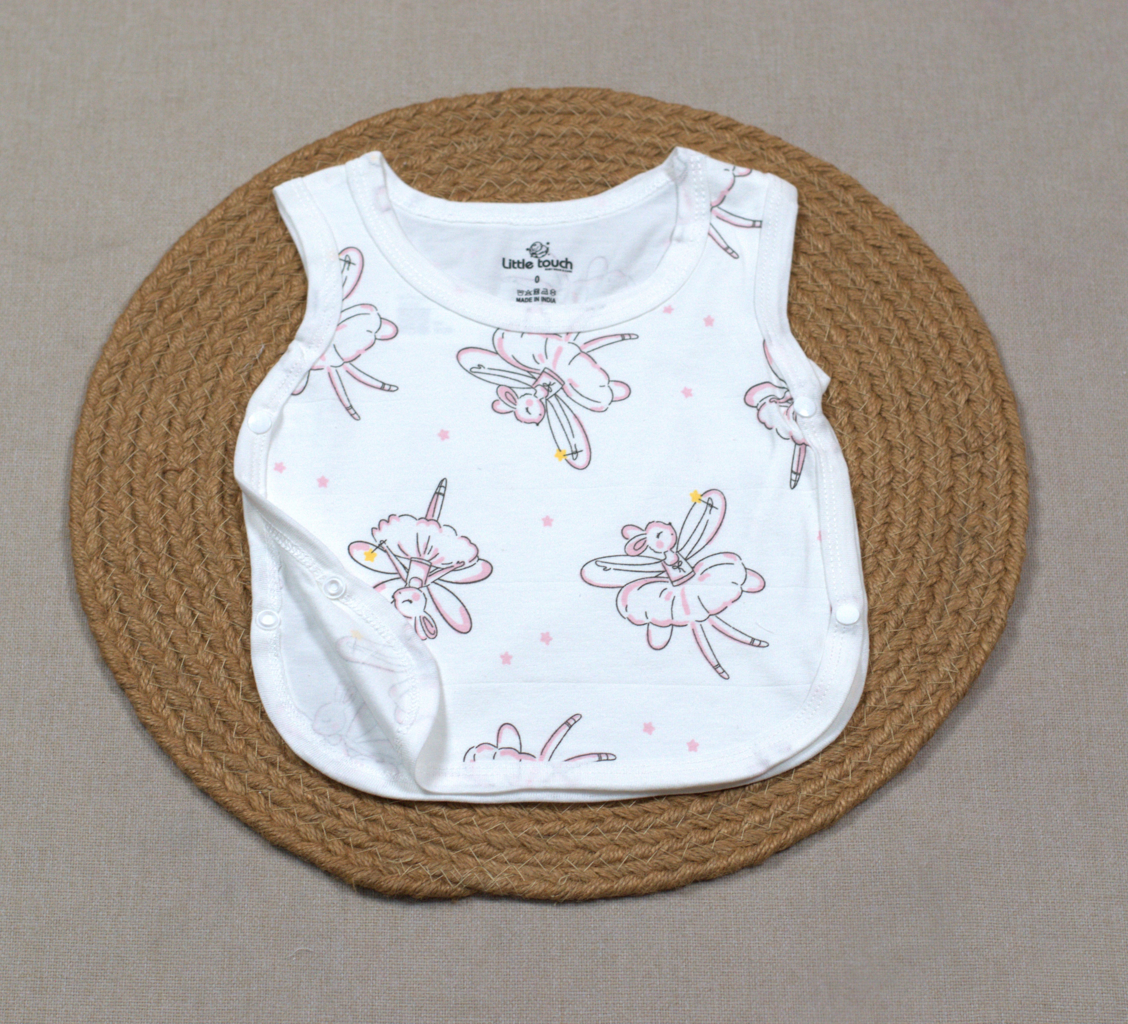 Baby Kutti Uduppu Cotton Vest Set – Pack of 5 | Soft Sleeveless Newborn Innerwear | Assorted Prints