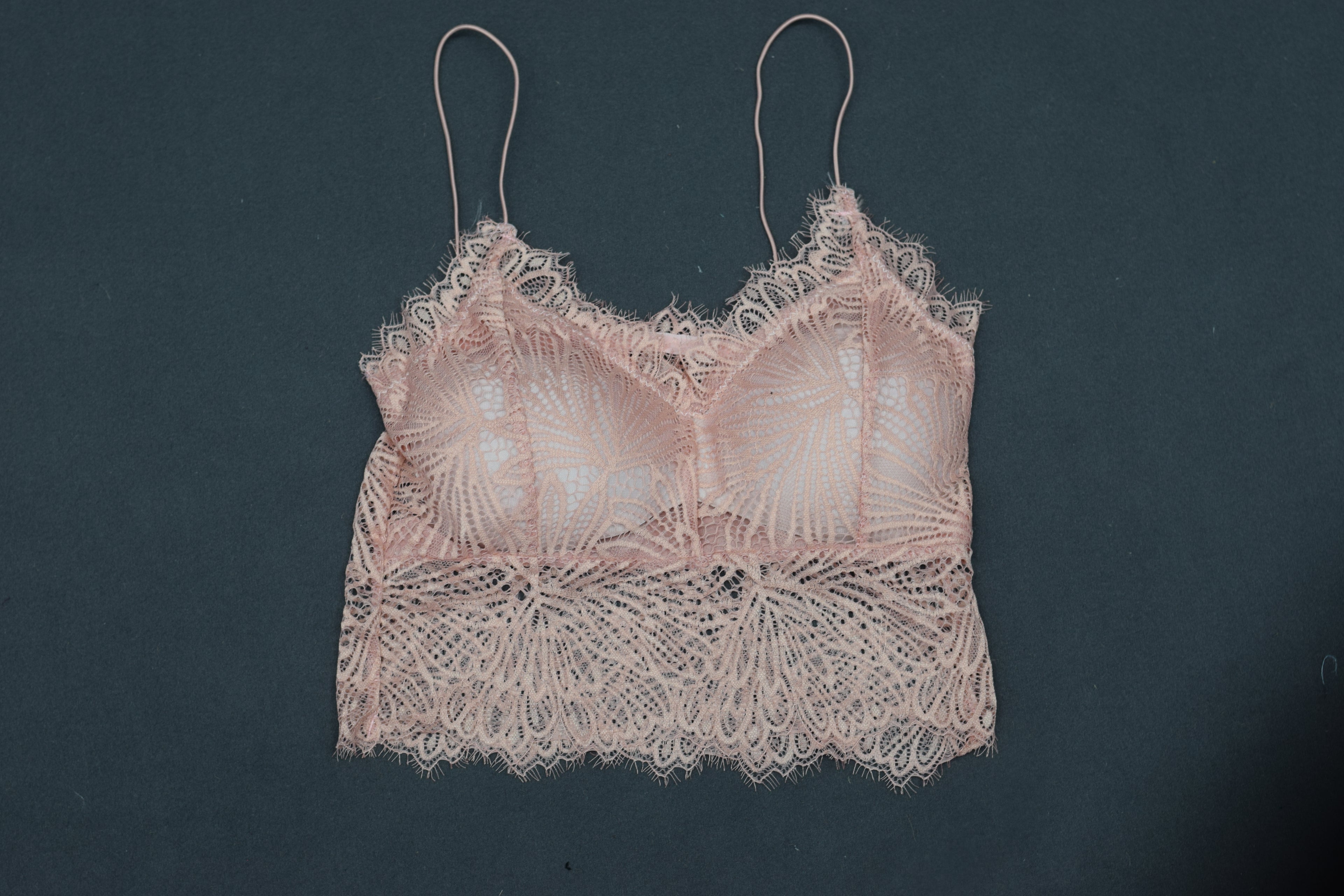 Women’s Floral Lace Padded Crop Top Bra – Soft Stretch Bralette Camisole