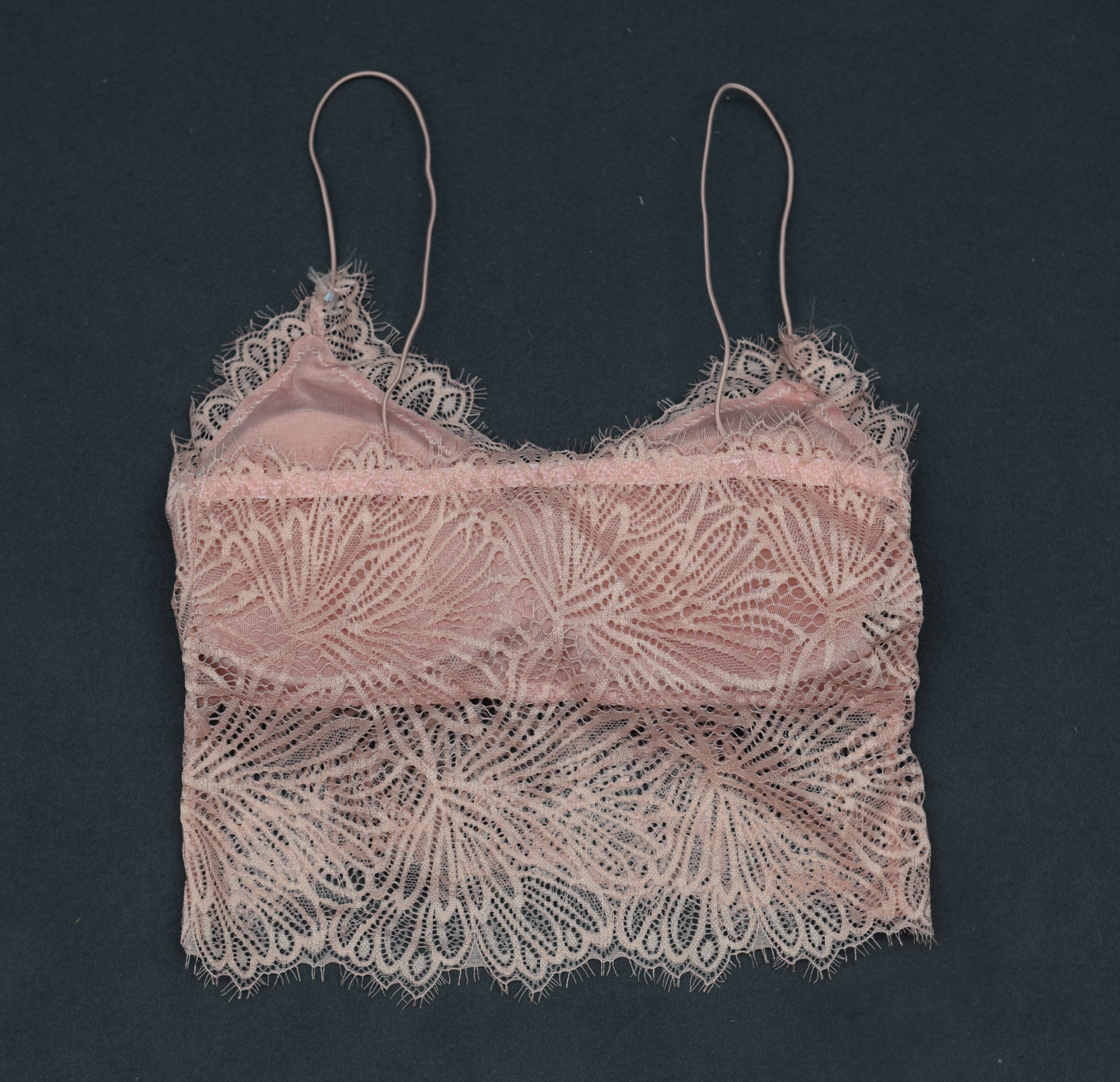 Women’s Floral Lace Padded Crop Top Bra – Soft Stretch Bralette Camisole