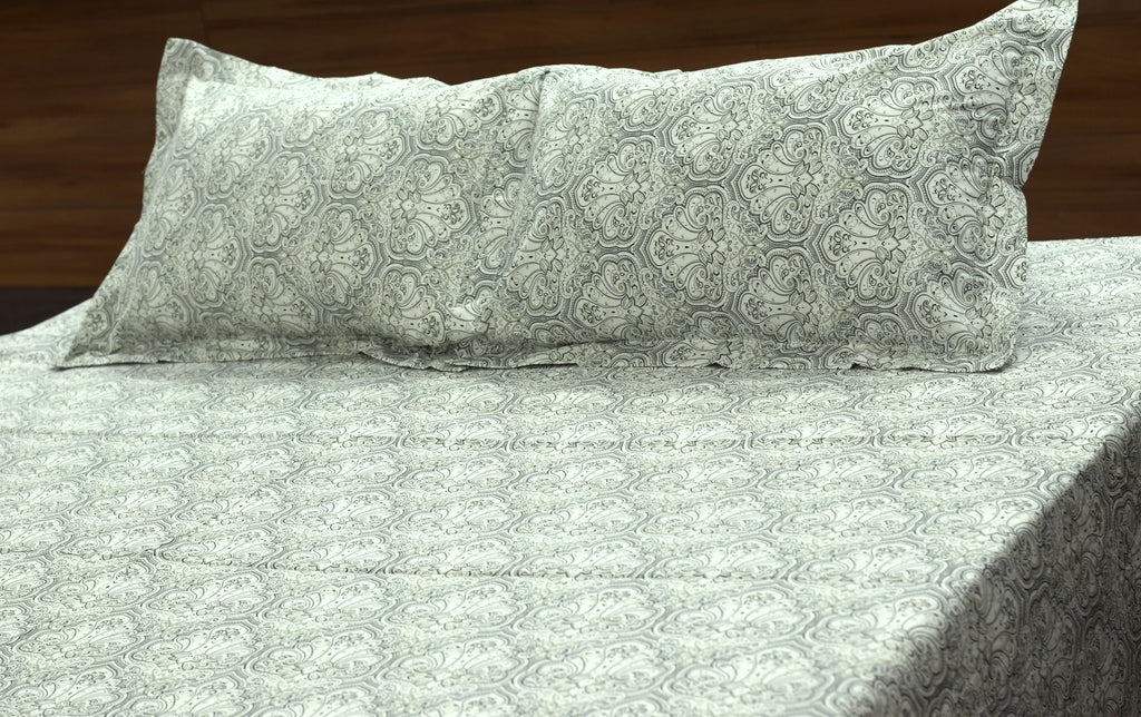 King Size Cotton Bedsheet 110 x 110 Inches – Elegant Printed Design