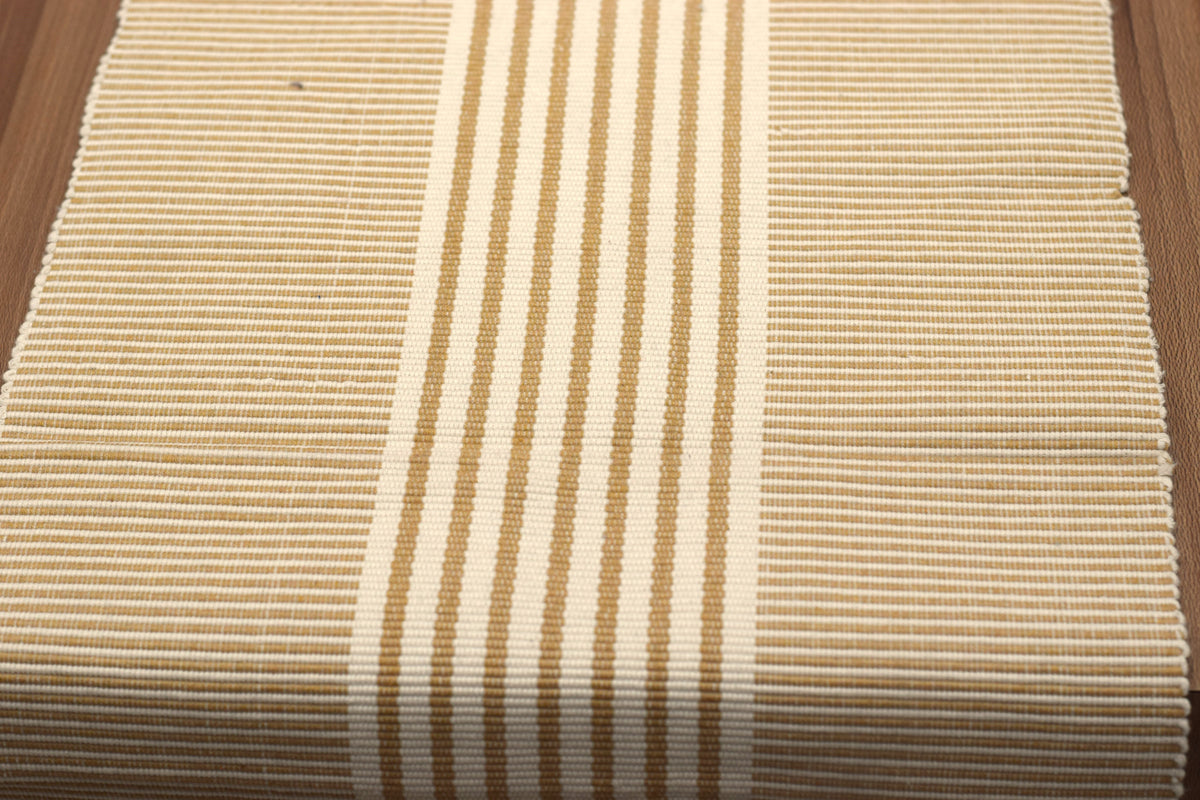 Cream & Beige Striped Table Runner – 116 × 33 cm
