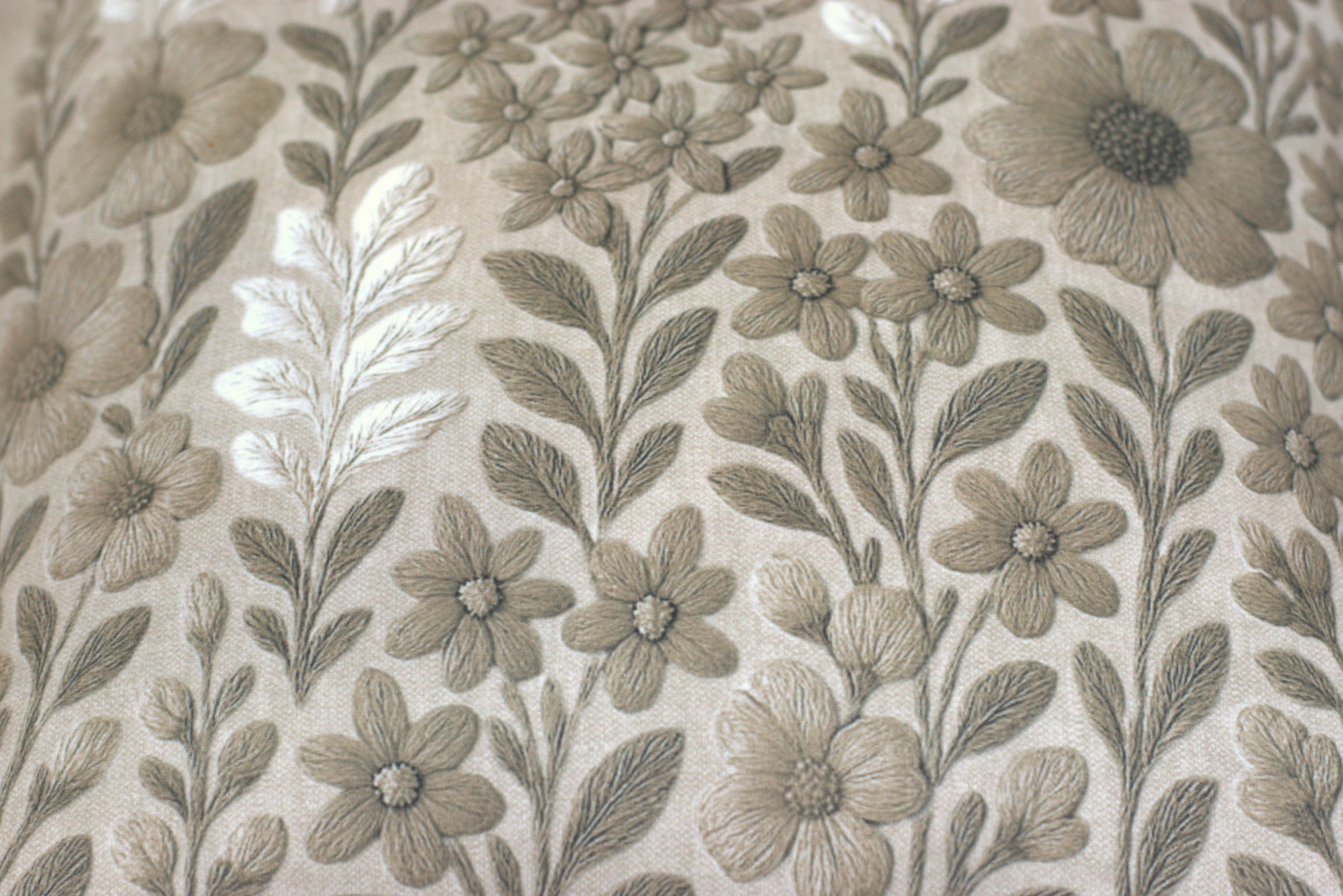 Beige Floral Printed Cushion Covers – Set of 5 | 16x16 Inches | Nushio