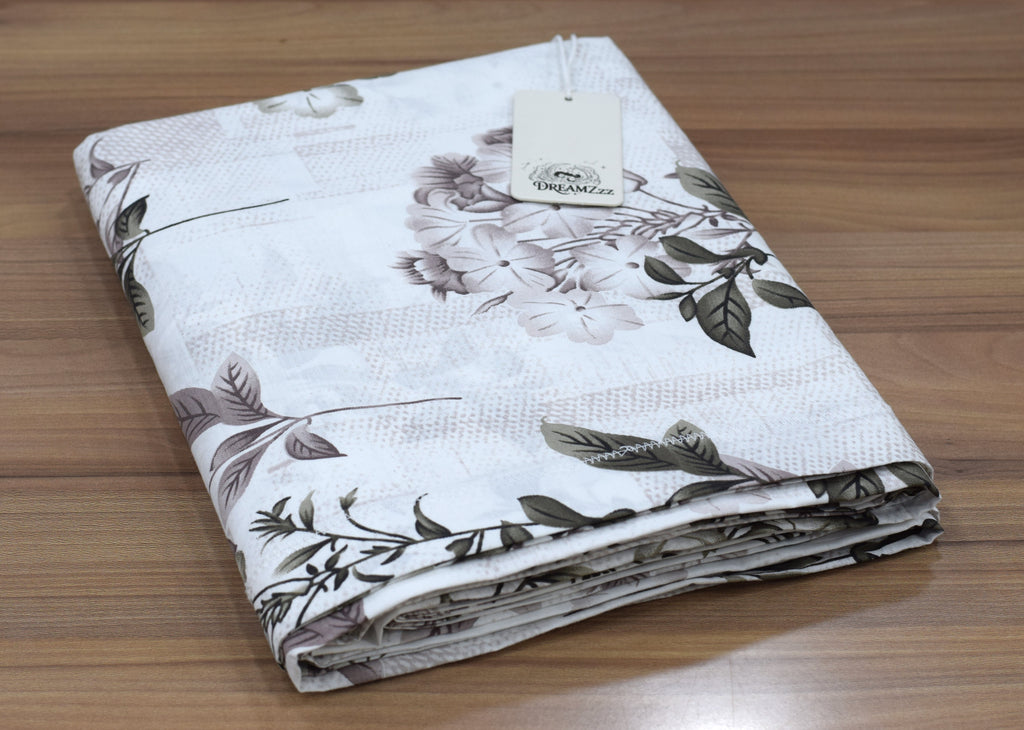 King Size  Cotton Bedsheet – 110 x 110 Inch Floral Printed Double Bedsheet