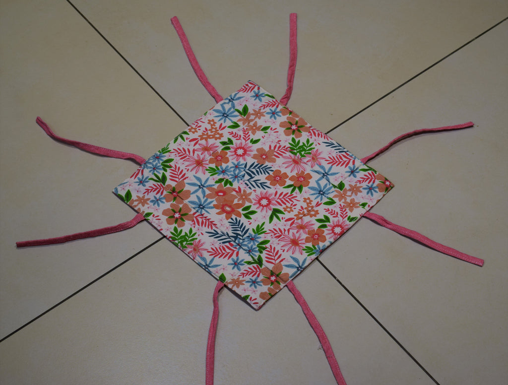 Floral Fabric Bread Basket – 30x30 cm Collapsible Table Caddy