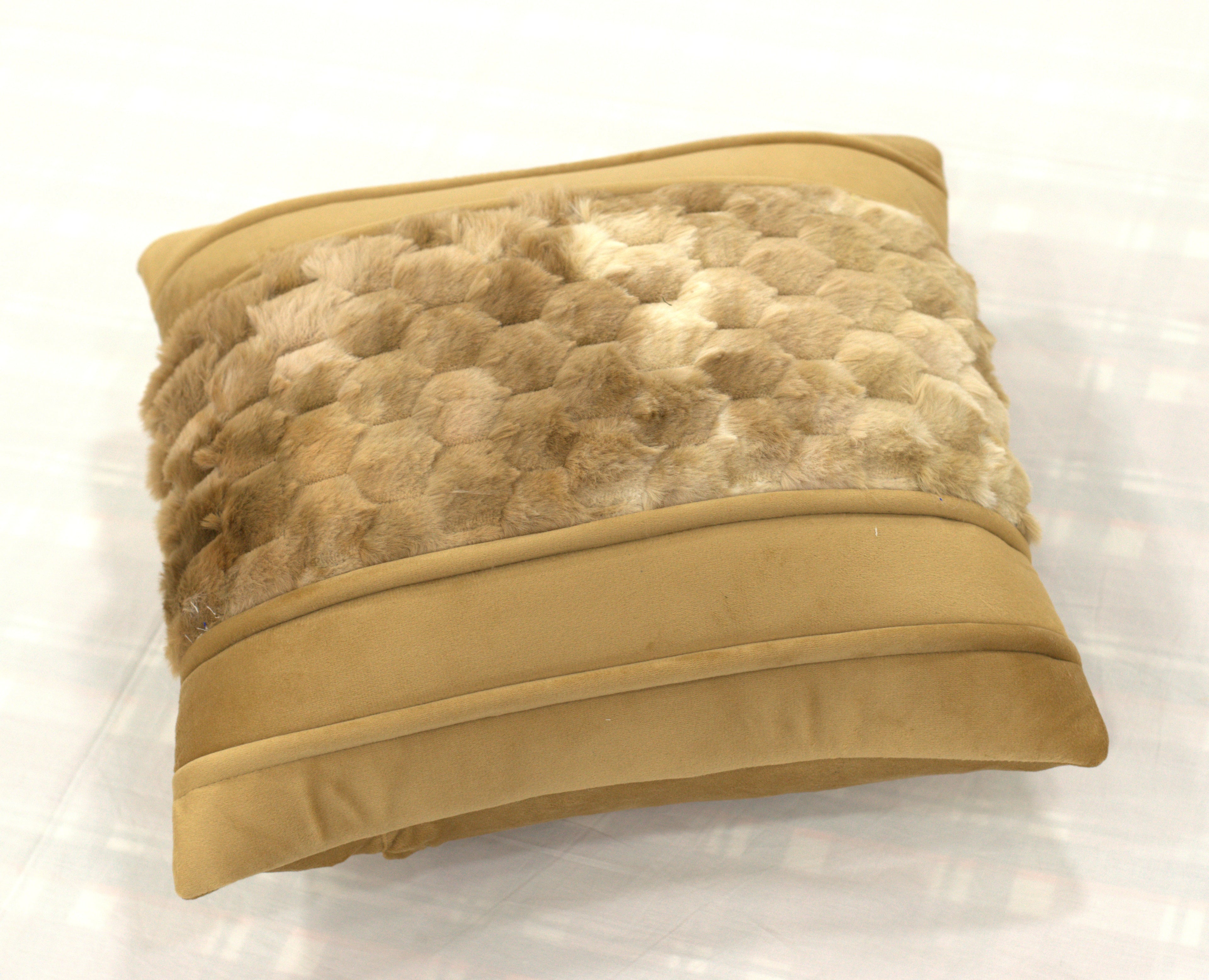 Set of 5 Plush Textured Cushion Covers – 16x16 Inches | Soft Faux Fur Decorative Pillow Covers