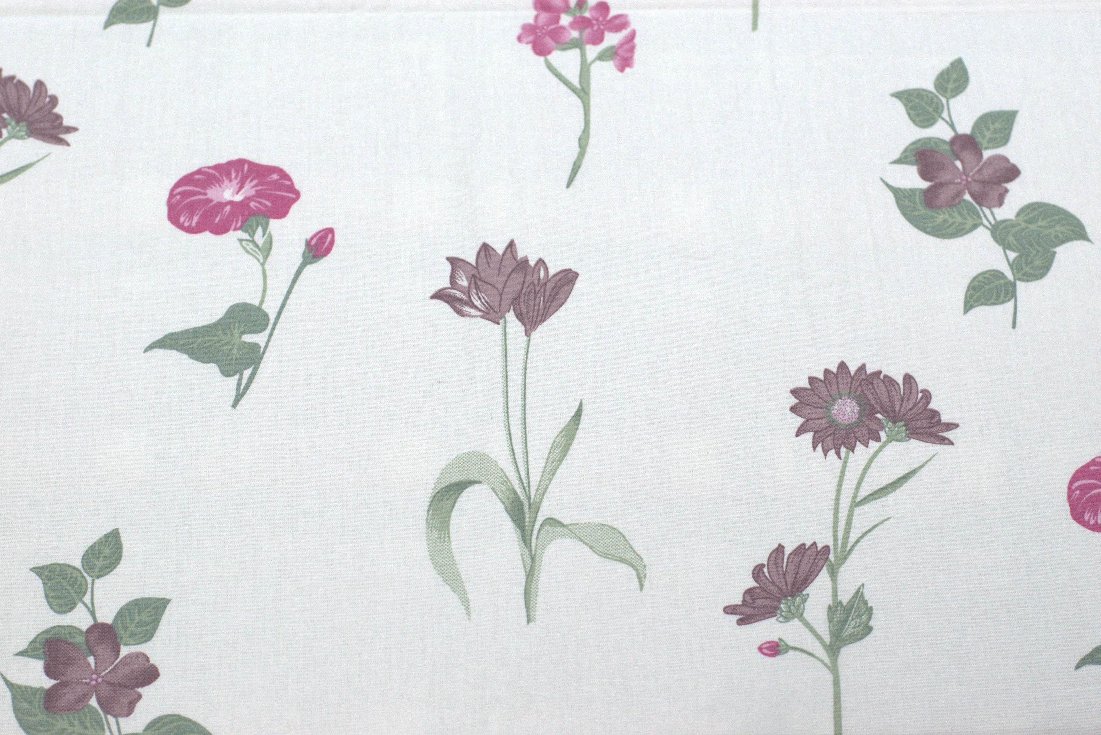 Queen Size White Floral Printed Bedsheet with 2 Pillow Covers – Cotton Comfort