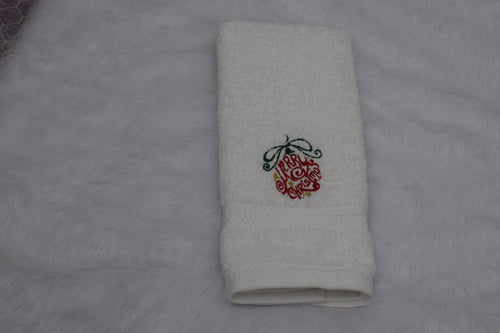 Christmas Embroidered White Turkish Towel - Main Product Image - Embroidered - Nushio