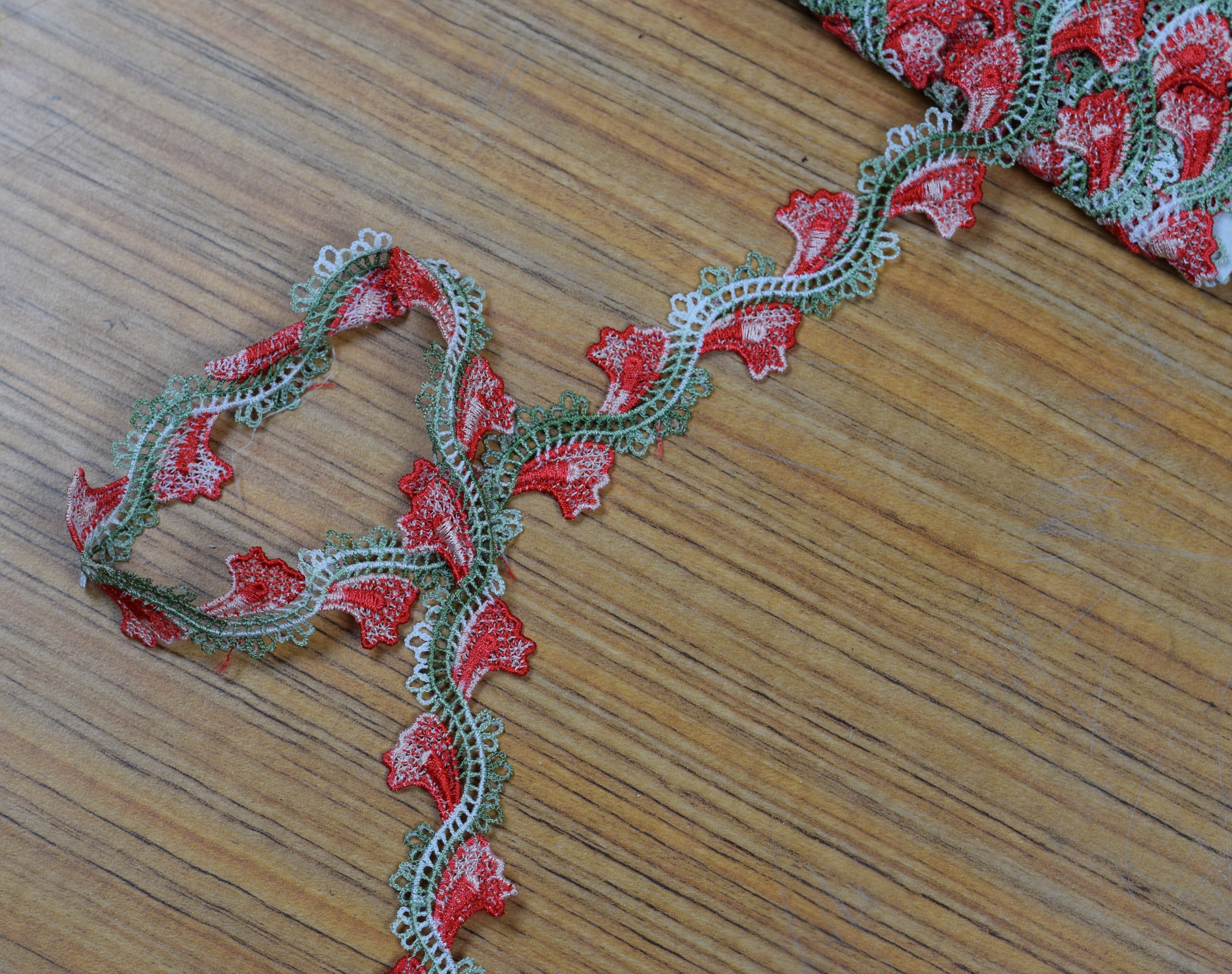 Multicolor Floral Embroidered Lace Trim Border – Decorative Sewing Lace (15 Yards / 13.7 Meters)