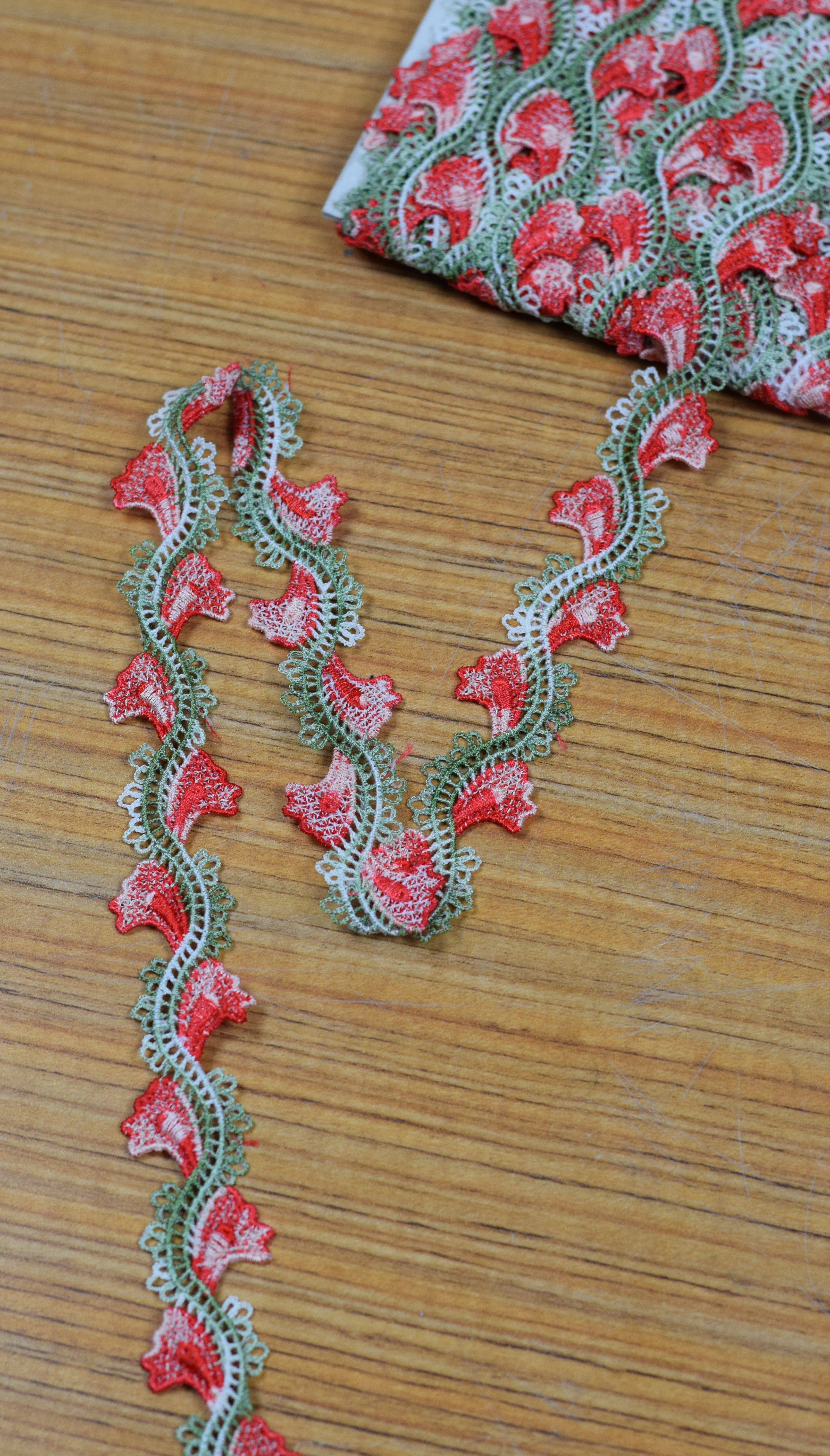 Multicolor Floral Embroidered Lace Trim Border – Decorative Sewing Lace (15 Yards / 13.7 Meters)