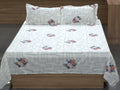 Queen Size Floral Printed Bedsheet with 2 Pillow Covers –Breathable Cotton Blend Bed Sheet for Double Bed