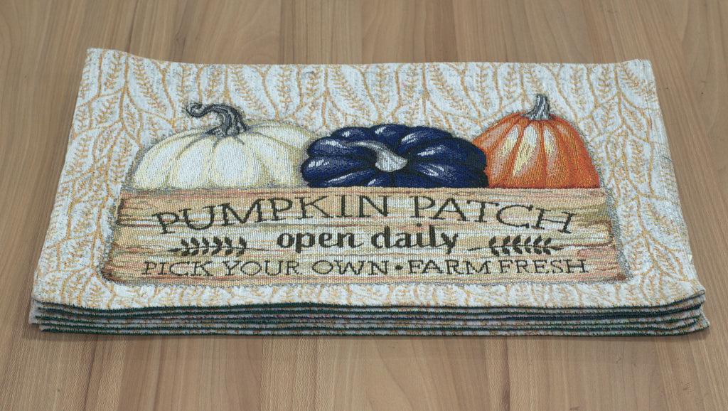 Autumn Harvest Pumpkin Patch Printed Table Mat | Farmhouse Kitchen & Dining Decor- set of 6