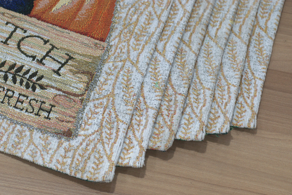 Autumn Harvest Pumpkin Patch Printed Table Mat | Farmhouse Kitchen & Dining Decor- set of 6