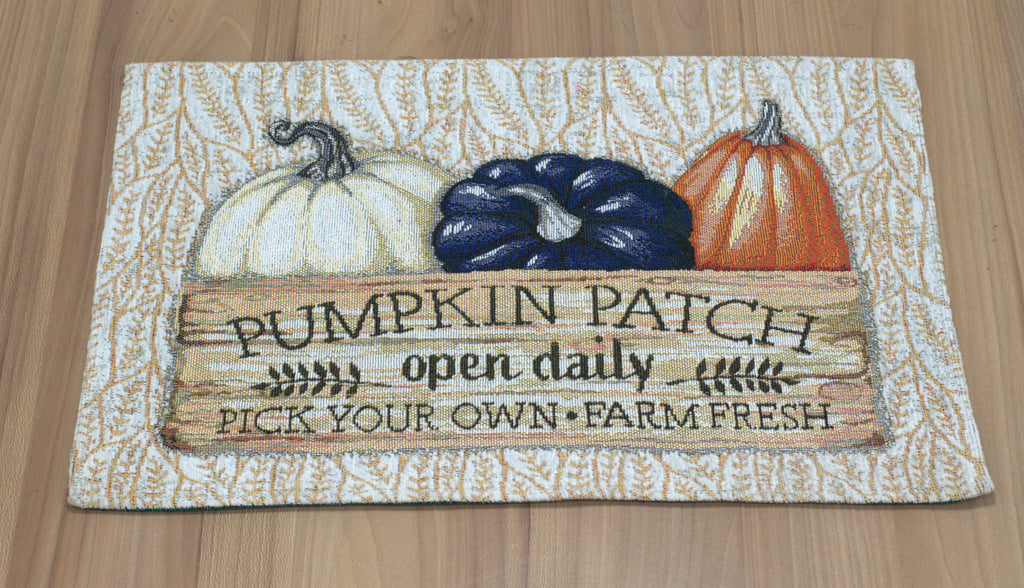 Autumn Harvest Pumpkin Patch Printed Table Mat | Farmhouse Kitchen & Dining Decor- set of 6