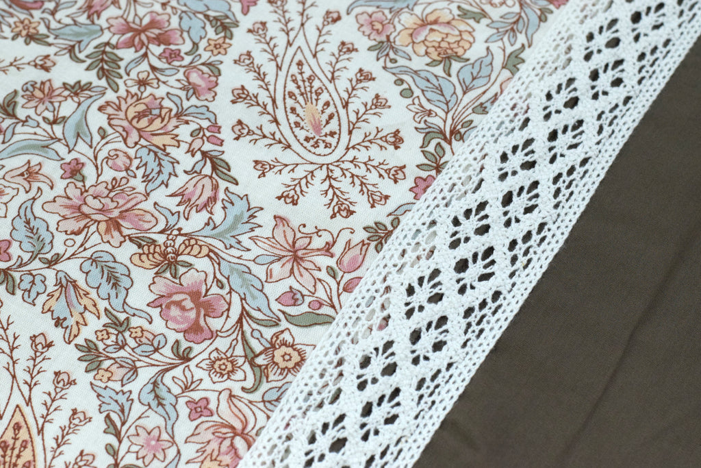 Premium Floral Printed Bed Spread with Lace Border – 86 x 102 Inches | Soft & Elegant Bedroom Bedding