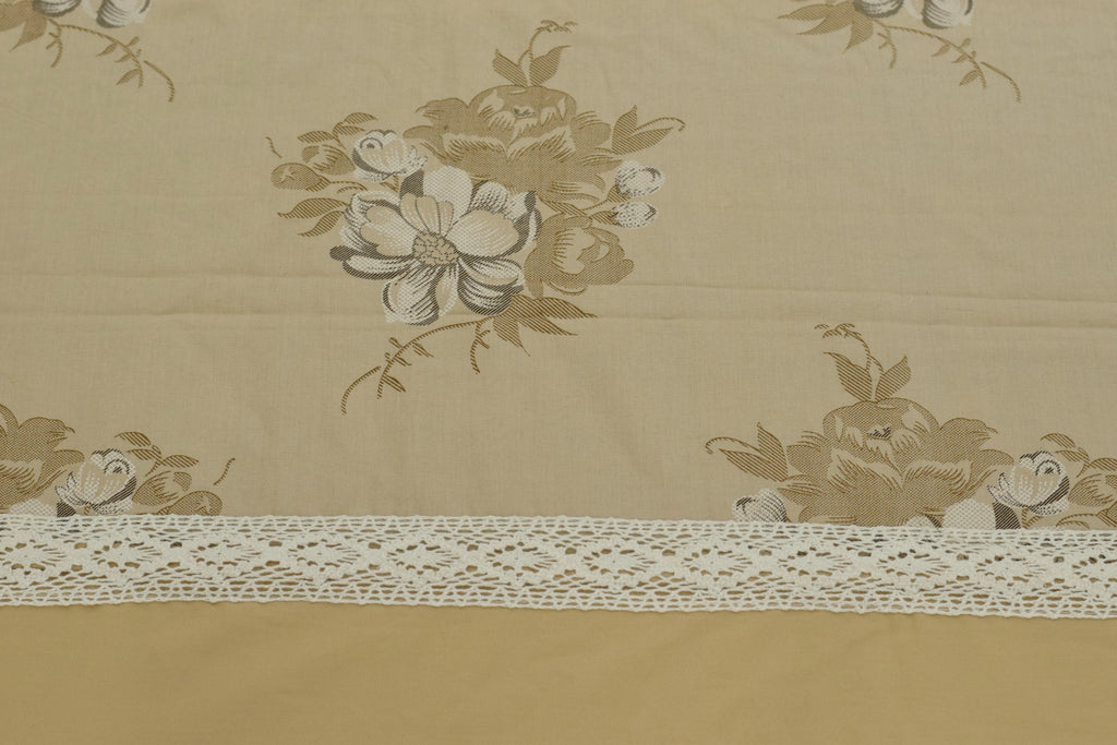 King Size Floral Bedspread Set with 2 Pillow Covers – Beige | 96 x 102 Inches | Soft & Elegant Bedding