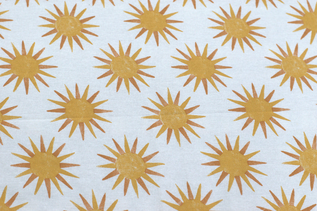 Radiant Mustard Sunburst Cotton King Size Bedspread Set