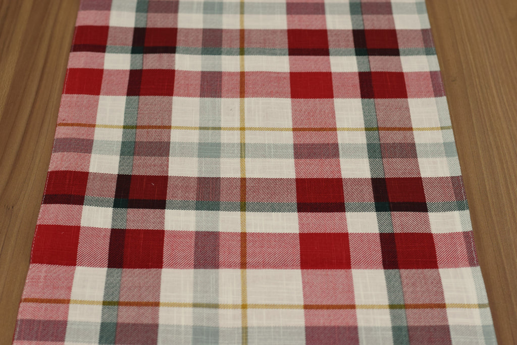 Red & Multicolor Plaid Table Runner | 1.50 M x 35 CM
